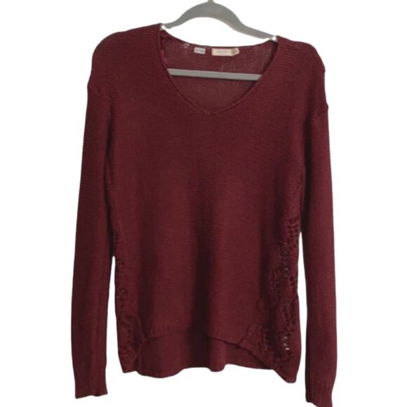 Harper Sweaters - Harper V Neck Burgundy Sweater Size M